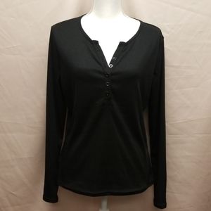 Henley XL long-sleeve black shirt